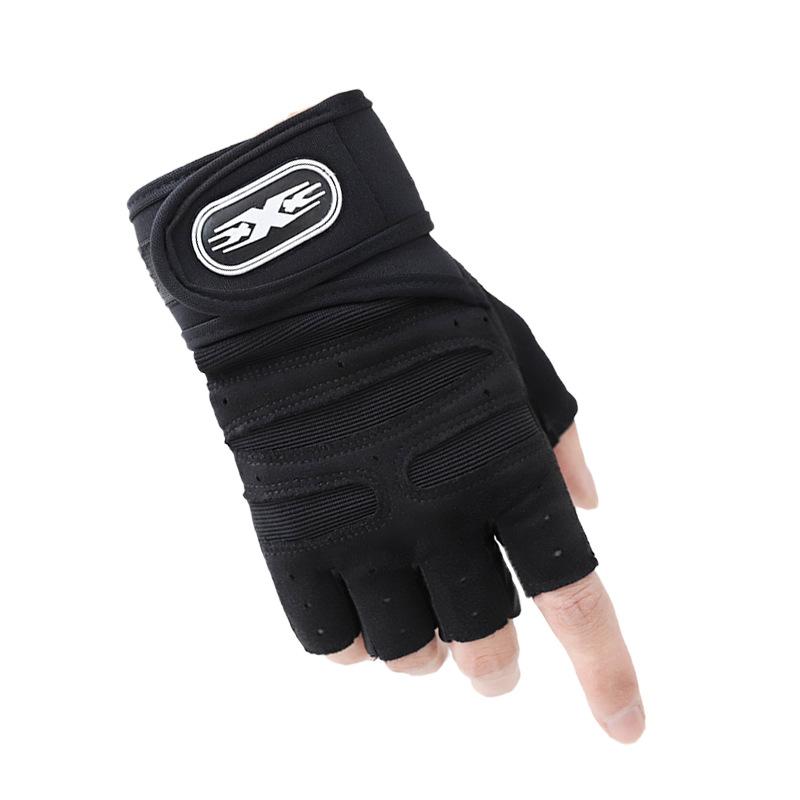 Gym Handschuhe Fitness Gewichtheben Handschuhe Bodybuilding Training Sport Übung Radfahren Sport Workout Handschuh für Männer Frauen M/L/XL L coole schwarze