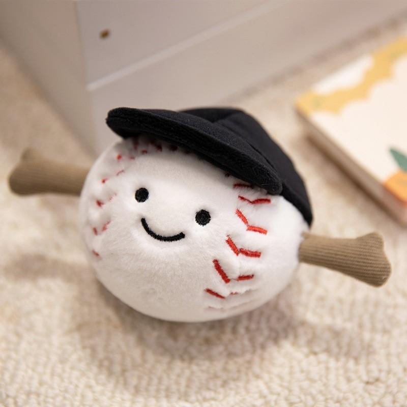 Tier Jellycat Plüsch Schlüsselanhänger Superweich PP Baumwolle Taschenanhänger Geschenk für Kinder Baseball
