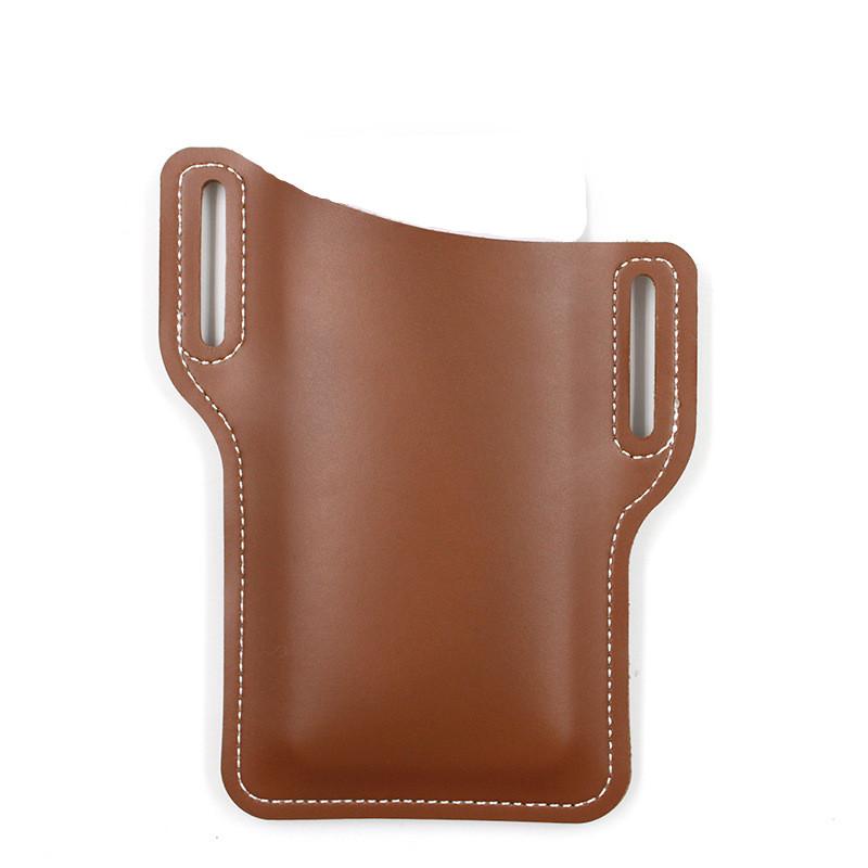 Herren Handyhülle Holster Handy Schlaufenholster Gürtel Bauchtasche Requisiten Leder Geldbörse Handy Brieftasche Lauftasche Reise Camping Taschen brown