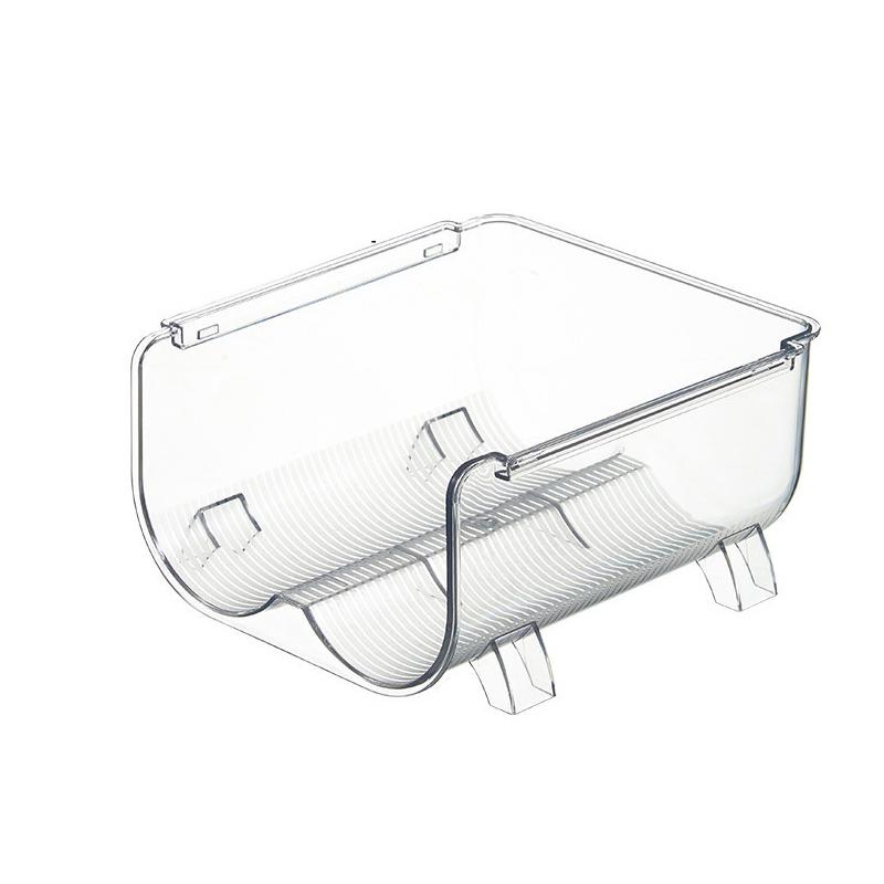 Universelles transparentes Kühlschrank-Weinlagerregal, Flaschengetränke-Aufbewahrungsbox, stapelbarer Weinhalter, Flaschendisplay-Regal, Kühlschrank, Küchenorganisator 2 Grids white