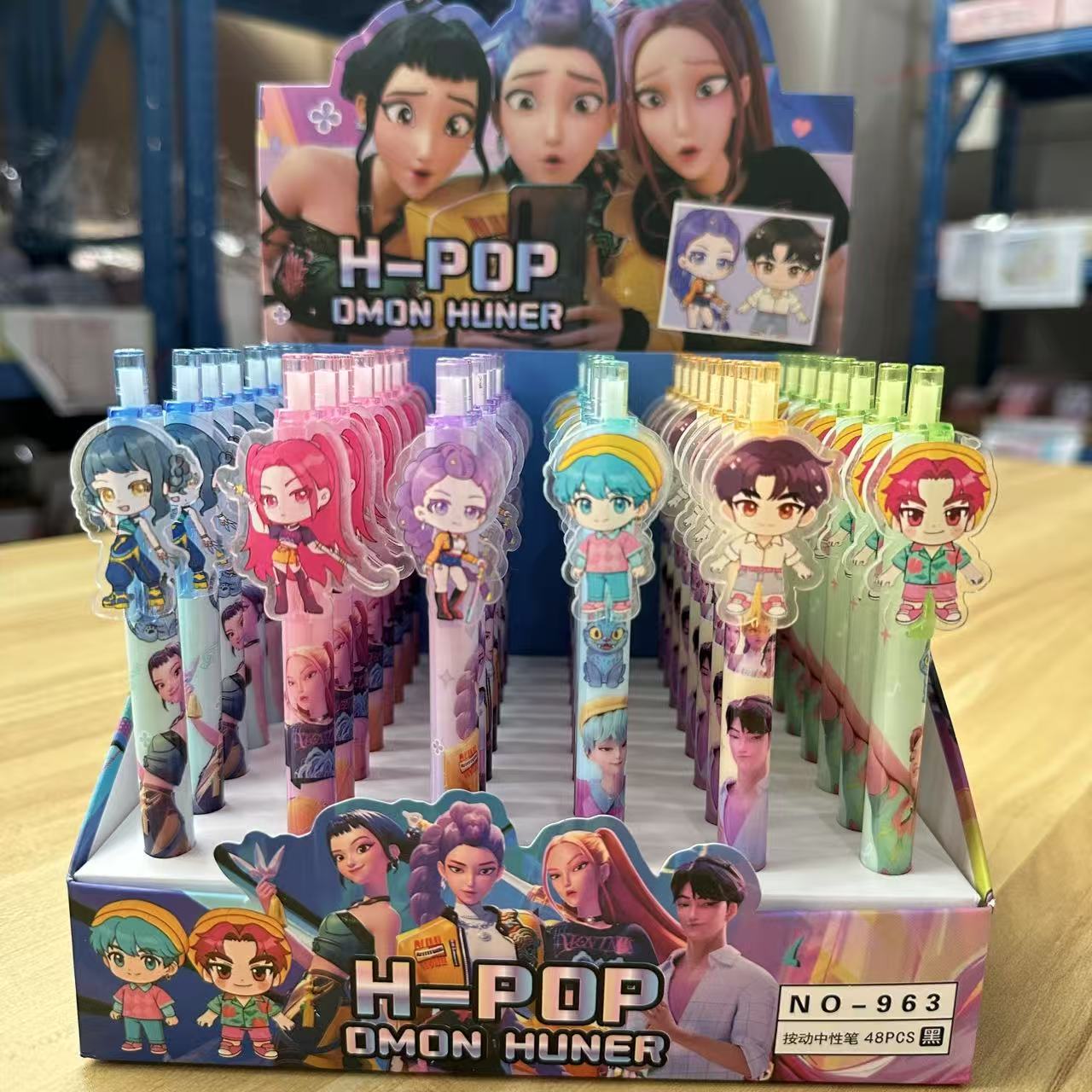 24 Stück Schwarzer KPop Teufelsjäger Schülerstift Prüfungs Zeichenset Anime Cartoon Charaktere Schreibwaren Schulbedarf Geschenke random-12pcs