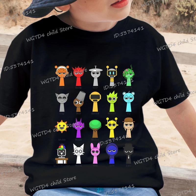 Neues Sprunki Kinder T-Shirt Cartoon Spiel Sprunki Bedruckte Oberteile T-Shirts Jungen Mädchen Lässig Kurzarm T-Shirt Sommer Kinderkleidung 140