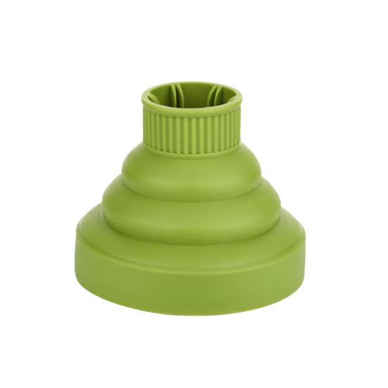Weicher, zusammenklappbarer Haartrockner-Diffusor aus Silikon, Friseurbedarf, Trocknergebläse grün