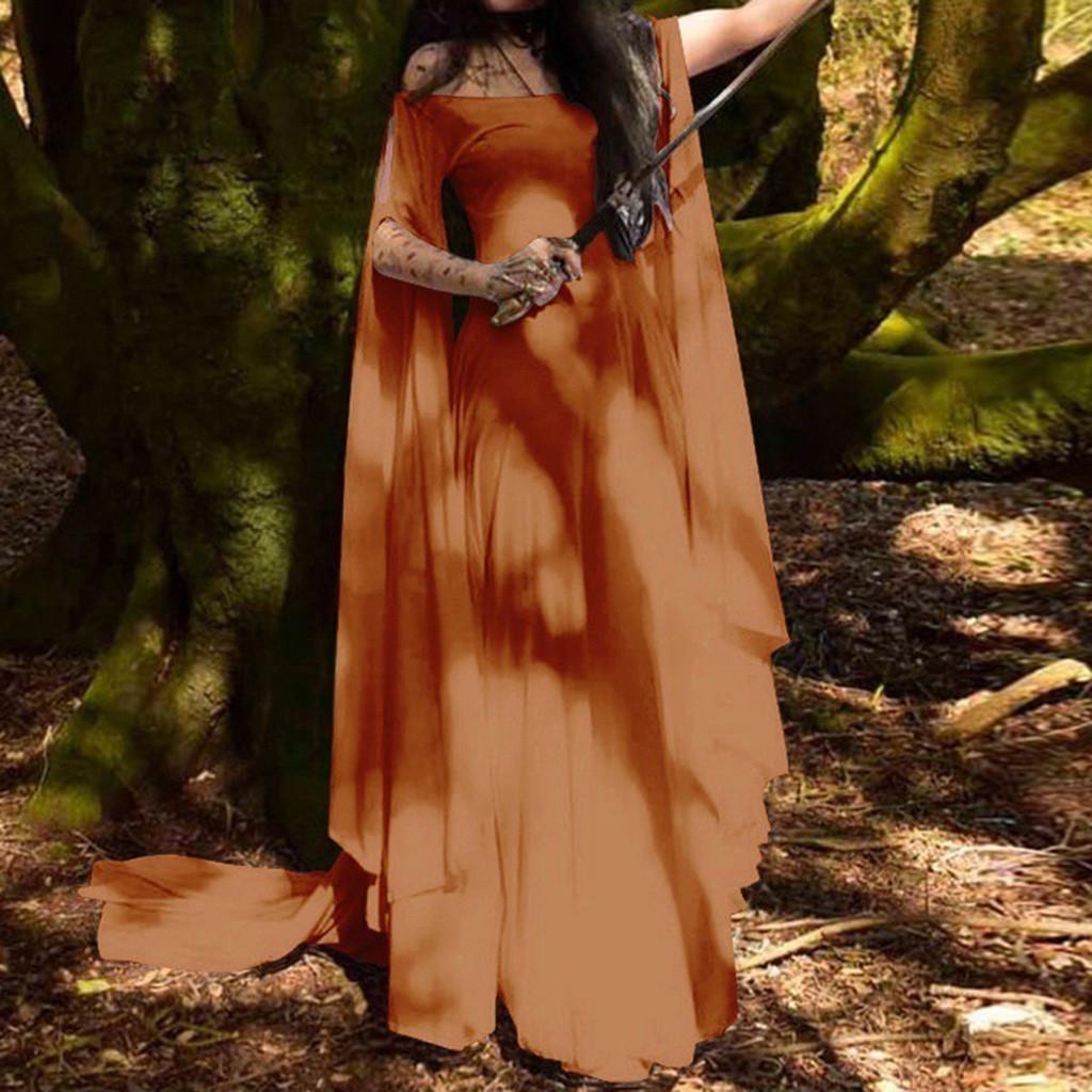 Damen Retro Cosplay Vintage Party Club Elegantes Kleid XXXXXL orange