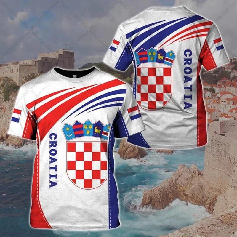 Kroatien Kroatisch Hrvatska MMA Kickboxen UFC Muay Thai T-Shirt Grafik Retro Vintage 3D Druck Männer Frauen Unisex Kurzarm Rundhals L