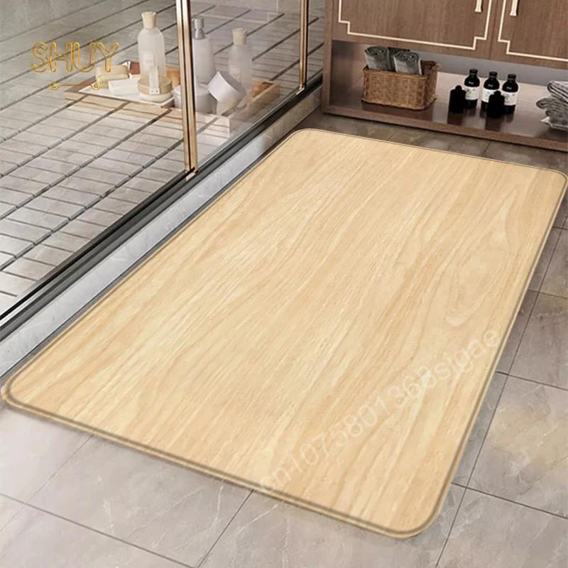 Fußmatte mit Holzmaserung, Badezimmerteppich, Kücheneingang, rutschfest, Wohnzimmersofa, dekorative Fußmatten für Zuhause, Kinderkriechteppich 120x160cm-47x63in