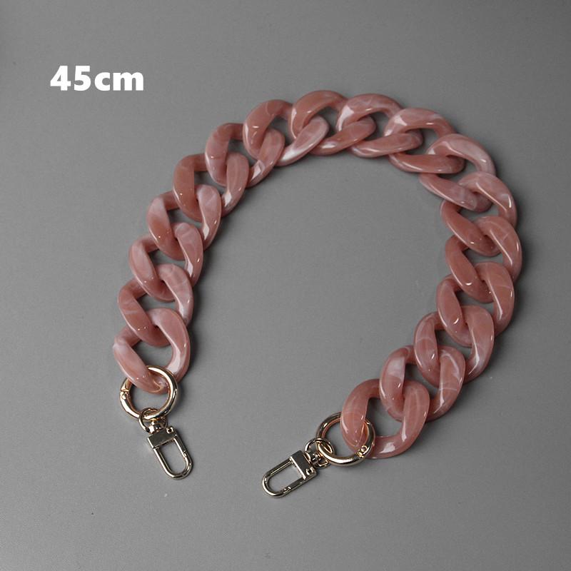 Neue Mode Frau Handtasche Zubehör Kette Grün Beige Rot Acryl Harz Kette Luxus Strap Frauen Schulter Niedliche Clutch Kette 45CM rosa