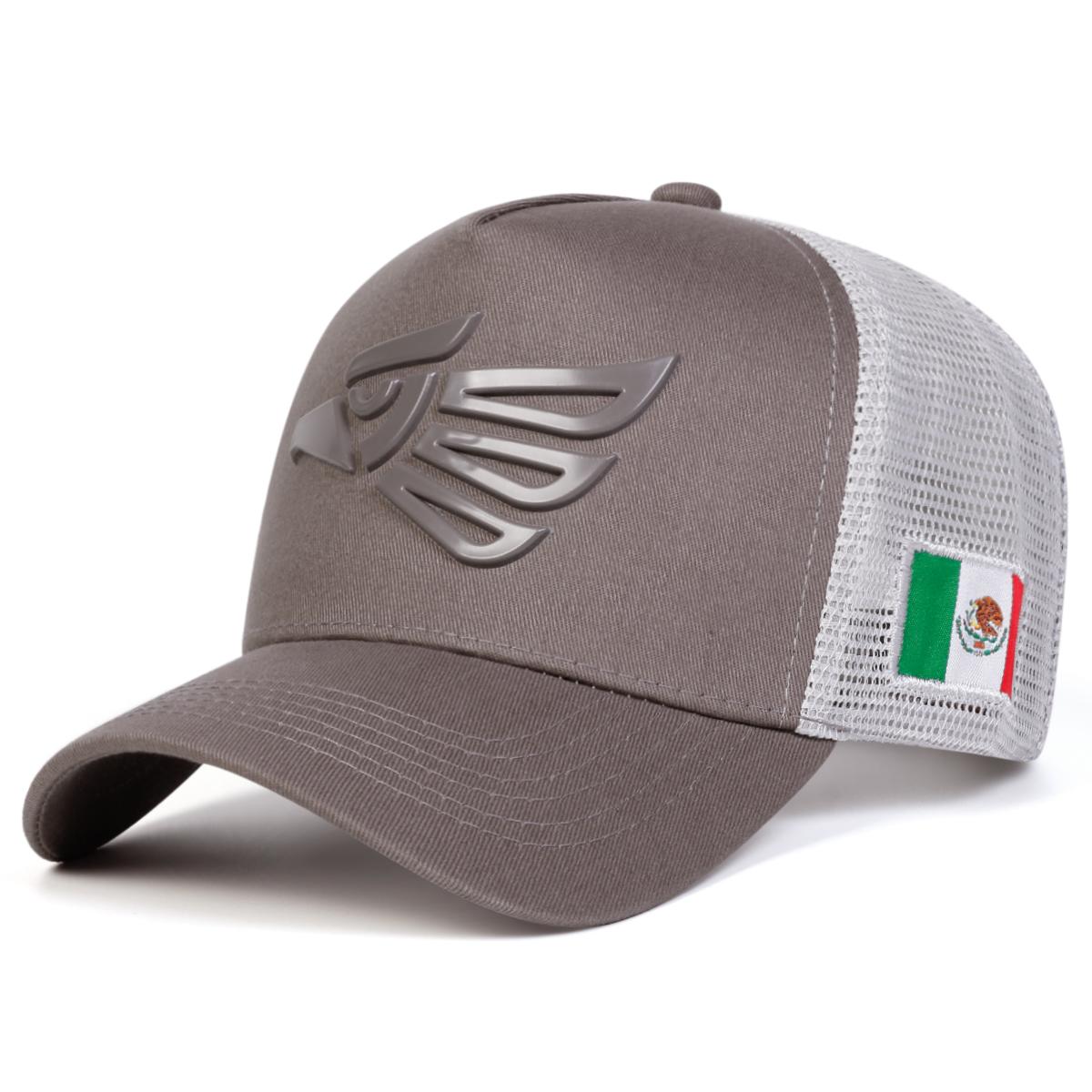 Unisex Mexikanische Adler Dekoration Verstellbare Atmungsaktive Mesh Baseballkappe Hip Hop Caps Frühling Sommer Outdoor Sport Reise für Frauen Männer dunkelgrau