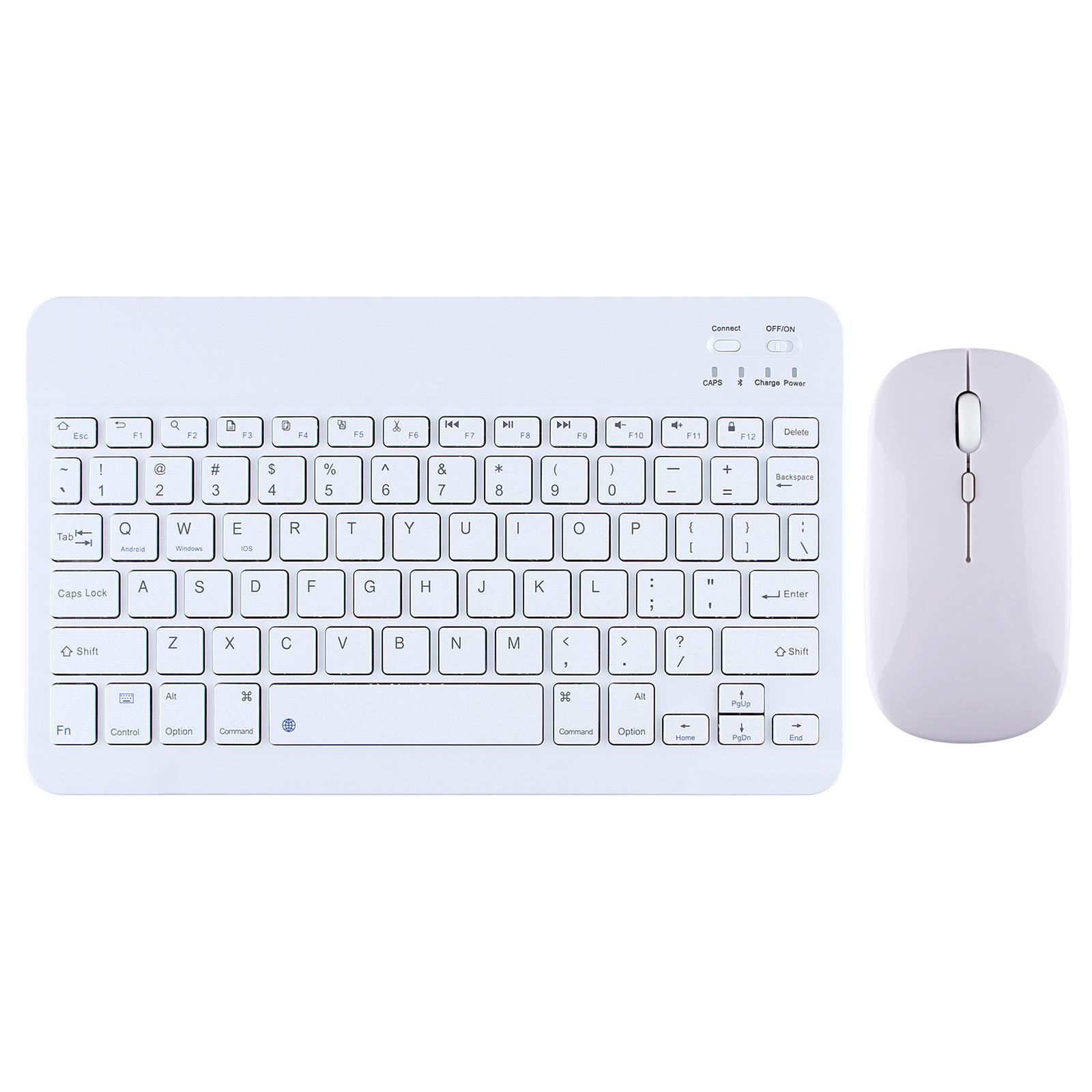 10 Zoll kabellose Tastatur und Maus, russische englische Tastatur für iPad Air Pro Tablet für Android IOS Windows English language weiß
