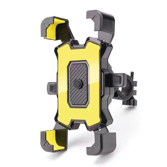 Motorrad-Telefonhalter, automatische Verriegelung, Lenker, Rückspiegel, Handyhalterung, rutschfest, universell, für Motorrad und Fahrrad A gelb