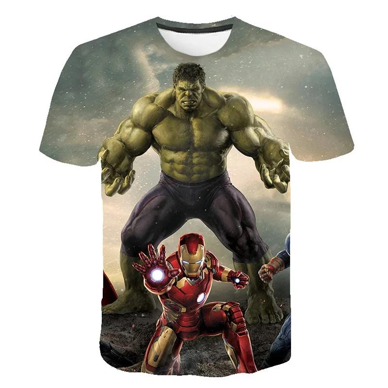 Marvel Superheld Hulk T-Shirt Jungenkleidung Kinder-T-Shirt Spider-Boy Kinder-Oberteil T-Shirt Sommer Kurzarm-T-Shirt 110 gelb