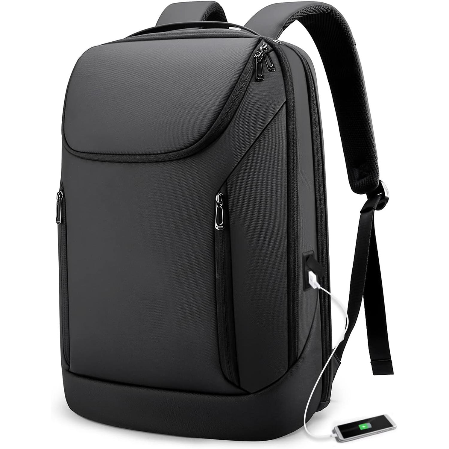 Business Smart Rucksack Wasserdichter 15,6-Zoll-Laptop-Rucksack mit USB-Ladeanschluss, robuster Reiserucksack 47*32*23cm schwarz