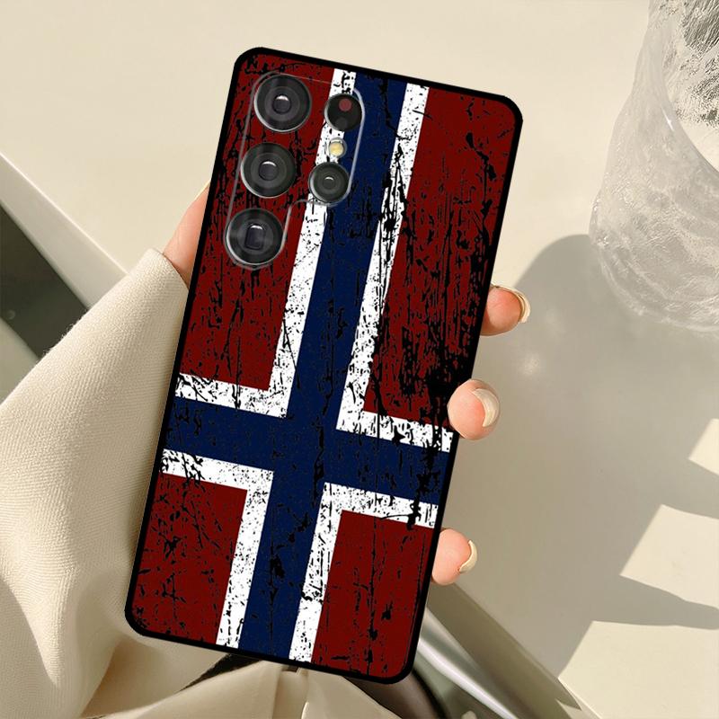Norwegen Flagge Hülle Für Samsung Galaxy S22 Ultra S21 S20 S24 S25 Ultra S9 S10 Plus S23 FE S24 FE Rückseite Hülle Galaxy S22