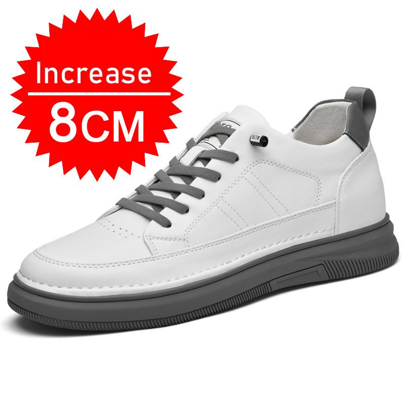 Lässige Herren Schuhe mit Absatzerhöhung Schuhe für Männer mit Höhenerhöhung Weiße Schuhe Schwarze Schuhe 6/8CM Hohe Schuhe Lift-Sneakers 42