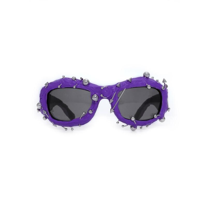 Trendige Modische Punk-Vinylbrille Für Männer Und Frauen Einzigartiger Stil Retro Schwarze Brille Stilvolle Brille Für Den Täglichen Gebrauch Und Besondere Anlässe violett