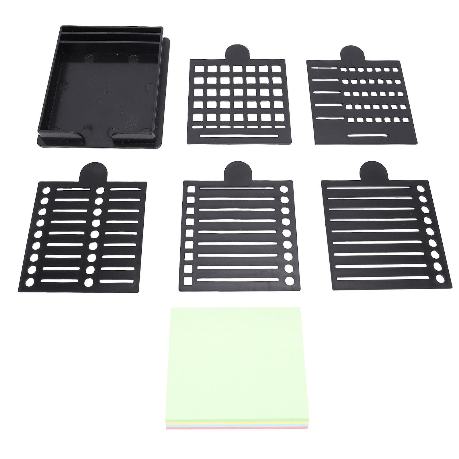 Haftnotizhalter mit 5 Schablonen Haftnotizblockhalter für Schreibtisch Büro Zuhause Schulbedarf