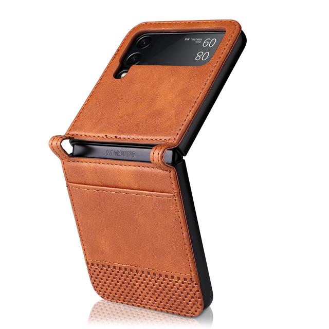 Business Vintage Klappledertasche für Samsung Galaxy Z Flip4 5g Flip 4 Flip3 Flip 3 Anti-Scratch Matte Cover for Samsung Z Flip 3 braun