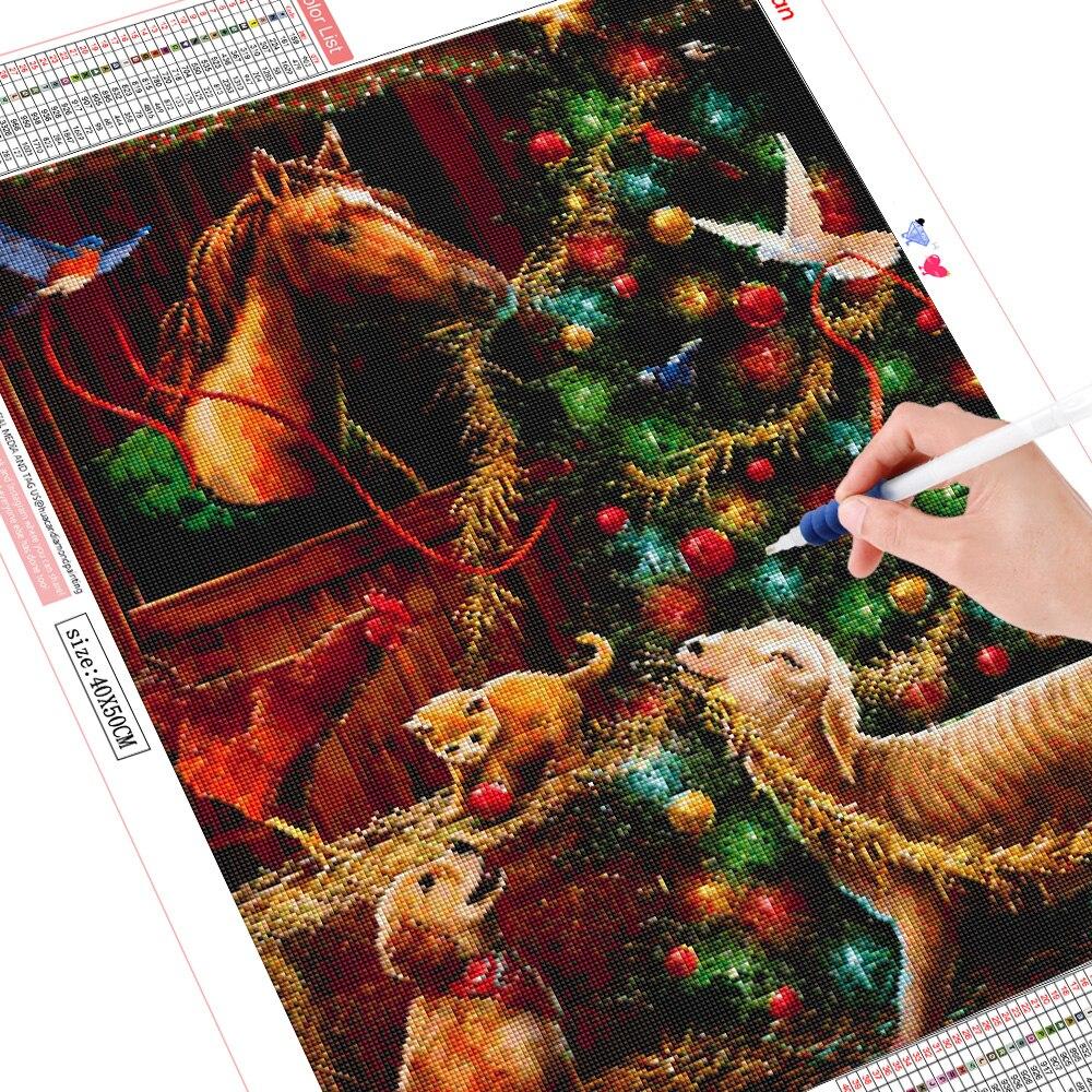 Diamant-Malerei, Pferd, Bastelset, handgefertigtes Geschenk, Diamant-Stickerei, Tier-Mosaik, Cartoon, Weihnachtsdekoration, Kunst Full Square (20X30CM)