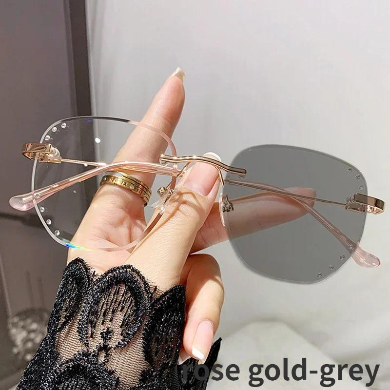 Farbwechselnde Myopiebrille für den Außenbereich, Luxus, Frauen und Männer, unregelmäßige photochrome Brille, fertige optische Minus-Brille, Dioptrien -3.0