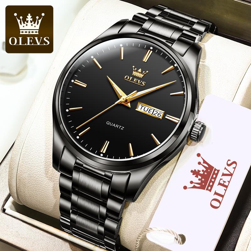 OLEVS Markenuhr Quarzuhr Multifunktionale wasserdichte leuchtende Herrenuhr Herrenuhr gray