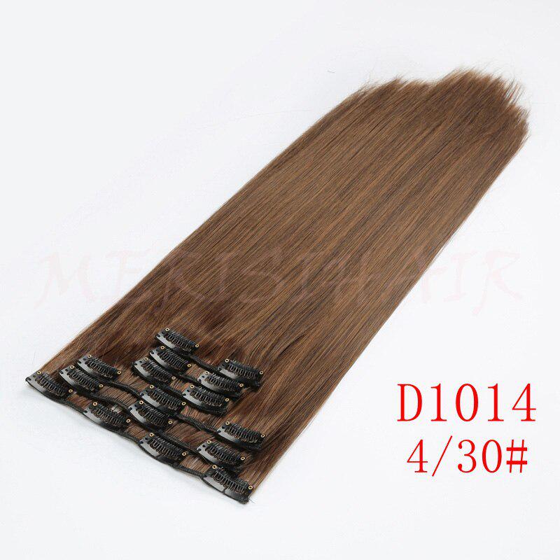24-Zoll-Haarverlängerungen, 60 cm, natürliche Haarteile, gerade, synthetische Clip-in-Haarverlängerungen, Perücke D1014-4-30