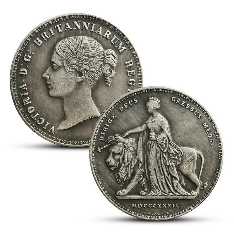 Kopieren Sie Victoria UK Yuna und der Löwe Fünf-Pfund-Silbermünze 1839 Ausländische Münzsammlung 1pcs