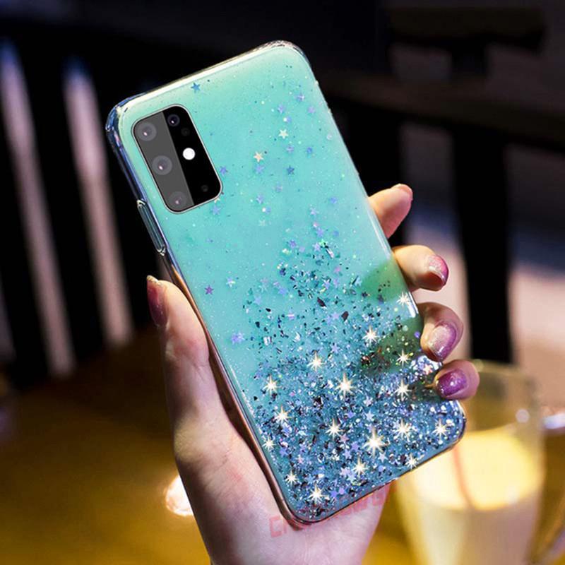 Bling Soft Glitzer Hülle für Samsung Galaxy A51 A71 A50 A70 A30 A40 A20 A10 S20 S10 S9 S8 Note10 Plus Samsung Galaxy S20 Plus grün