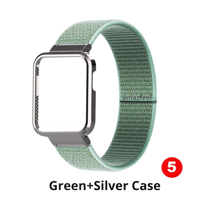 Nylon Armbänder Für Xiaomi Mi Uhr Lite Fall Strap Metall Protector Für Redmi Uhr 2 Lite / Mi Uhr Lite stoßstange Correa Band Redmi Watch 2 Lite grün