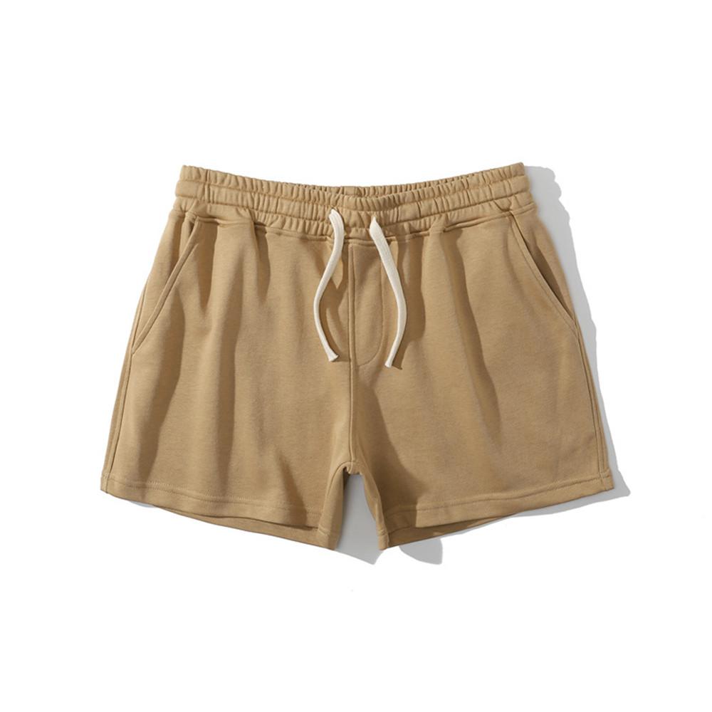 Sommer Bodybuilding Sport Shorts Männer Casual Bermuda Gym Fitness Running Training Hosen Männliche Baumwolle Sport Böden M hellbraun