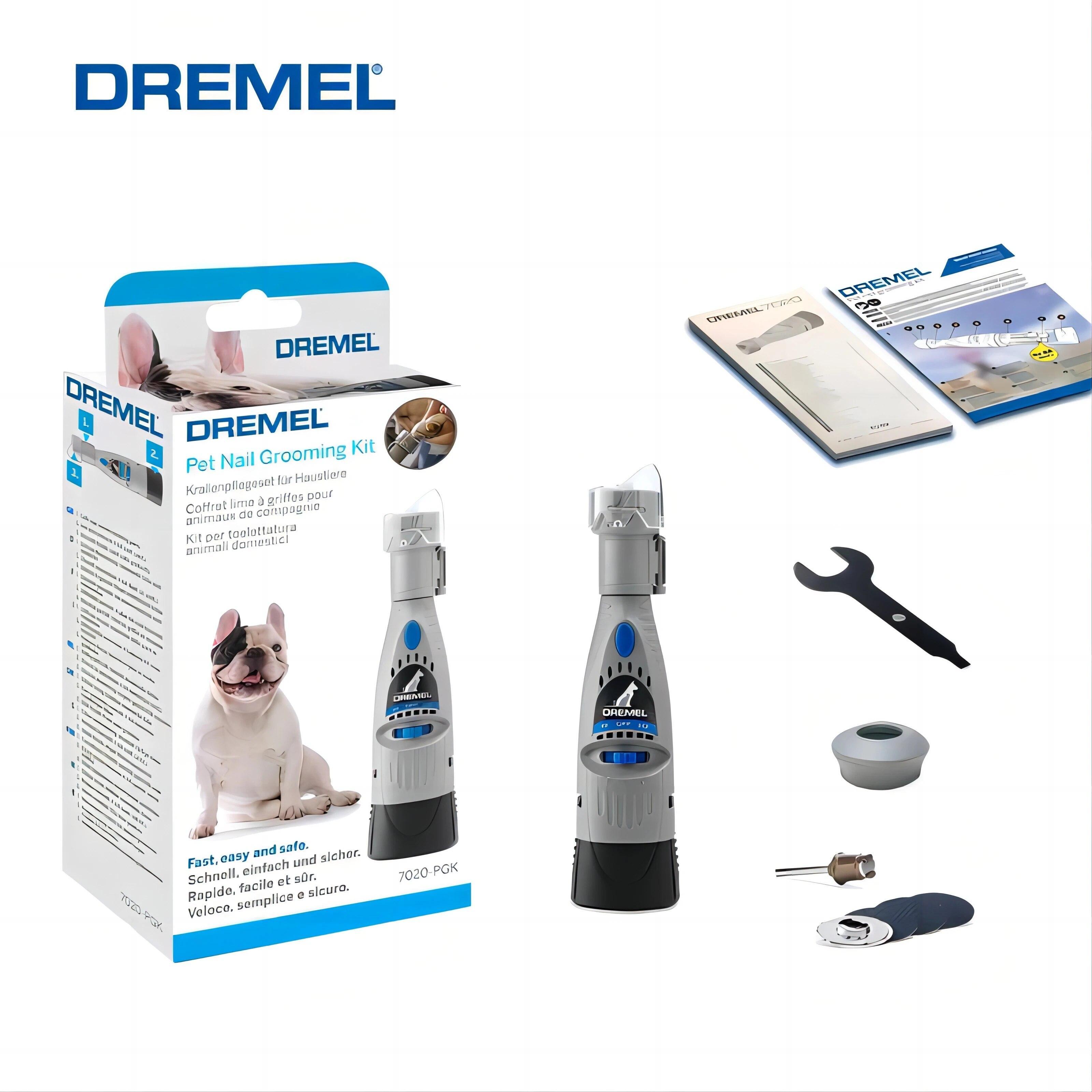Dremel 7020 PGK Nagelschleifer für Haustiere, leises elektrisches Nagelfeil-Pflegeset für Hunde, Sicherheits-Nagelknipser für Hunde, Trimmer-Werkzeug, batteriebetrieben