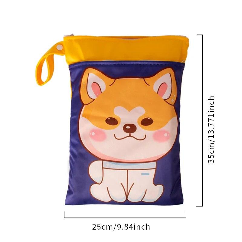 1PC Waschbar Nass Trocken Tasche Für Baby Windeln Windeln Wasserdichte Wiederverwendbare Wickeltasche Mit Zwei Reißverschlüssen 25cm x 35cm