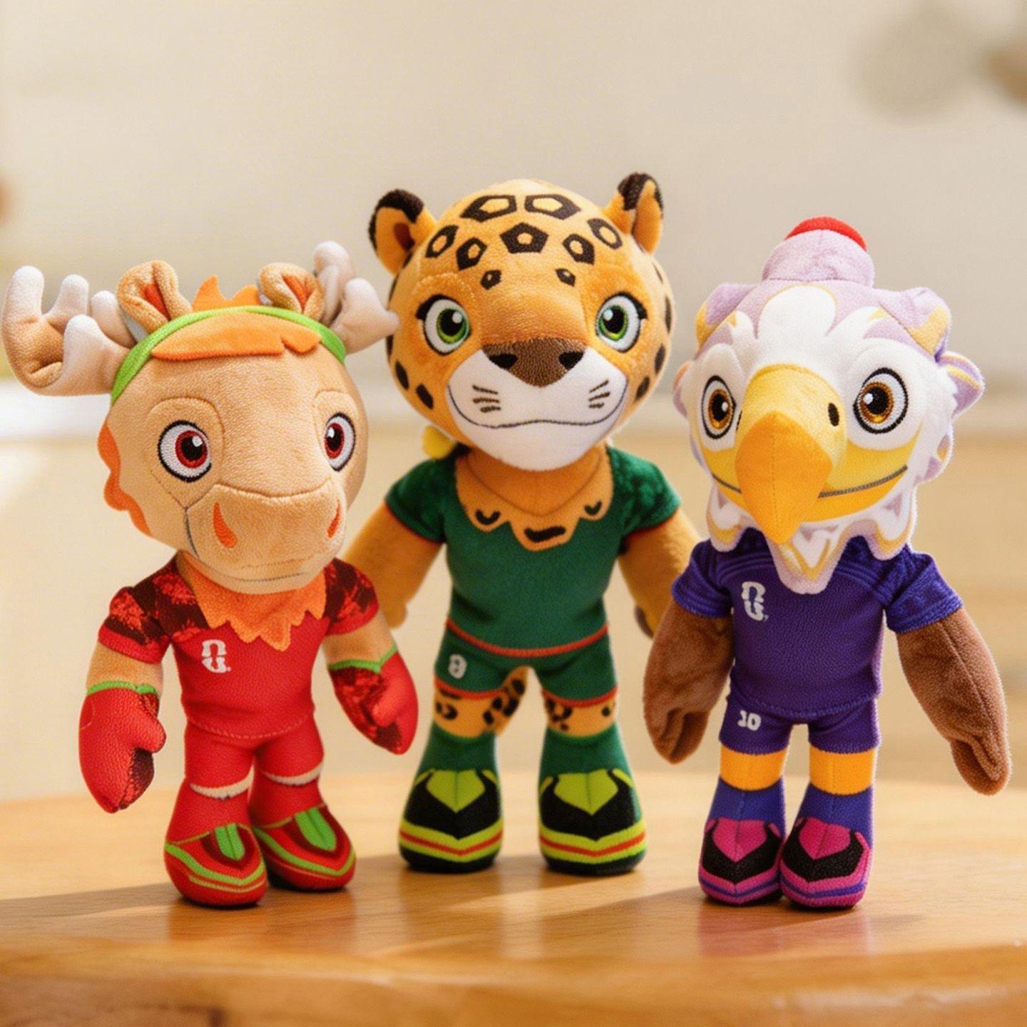 FIFA-Fußball-Weltmeisterschaft 2026 1:1 Maßstabs-Kratz-Maskottchen Plüschtier Fan-Souvenir Stofftier 1