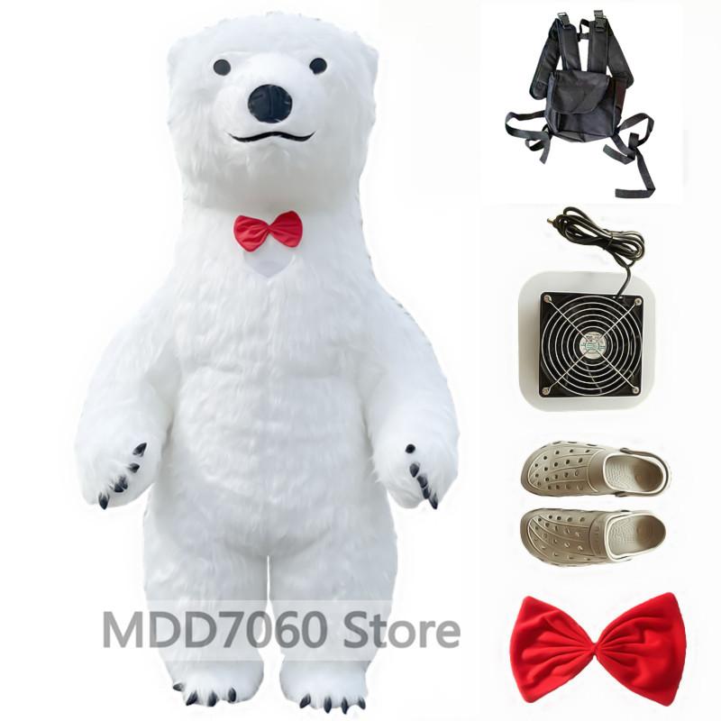 Riesenpanda aufblasbares Kostüm Straße lustig Eisbär Maskottchen Kostüm Party Rollenspiel Plüsch aufblasbares Maskottchen Kostüm 200cm white
