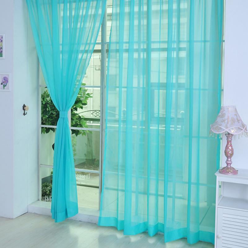 Colorful Floral Tulle Door Window Curtain Sheer Valances Scarf NewMöbel & Wohnen, Dekoration, Vorhänge! blau