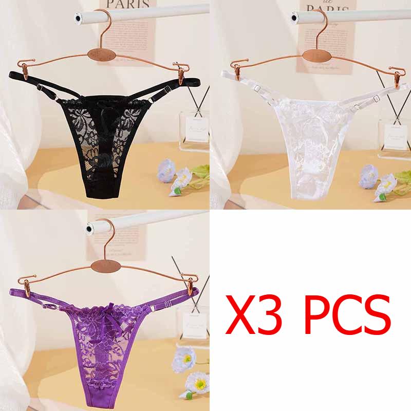 Einstellbare Spitze Thongs Höschen Frauen Unterwäsche Sexy Thongs Frauen Niedrige Taille Feste Unterwäsche Nahtlose Weibliche Unterhose Dessous one size