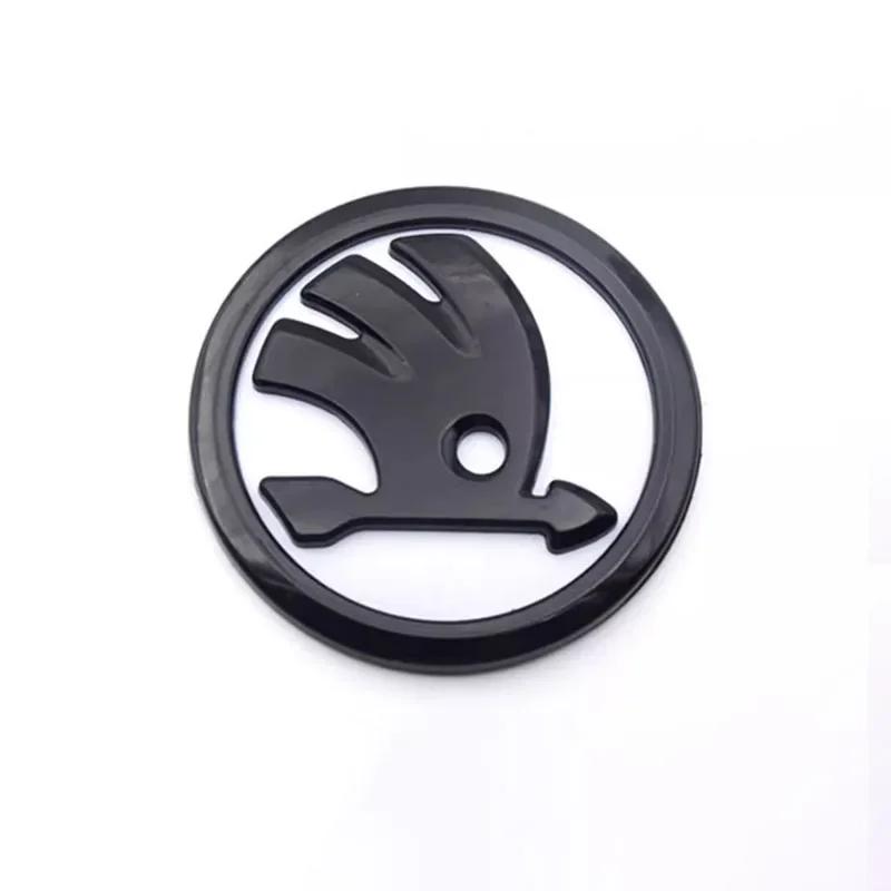 Autoaufkleber 80MM 90MM 100MM Front- und Heckembleme für Skoda Octavia Kodiaq Superb Fabia Rapid Scala Yeti 90MM Front weiß