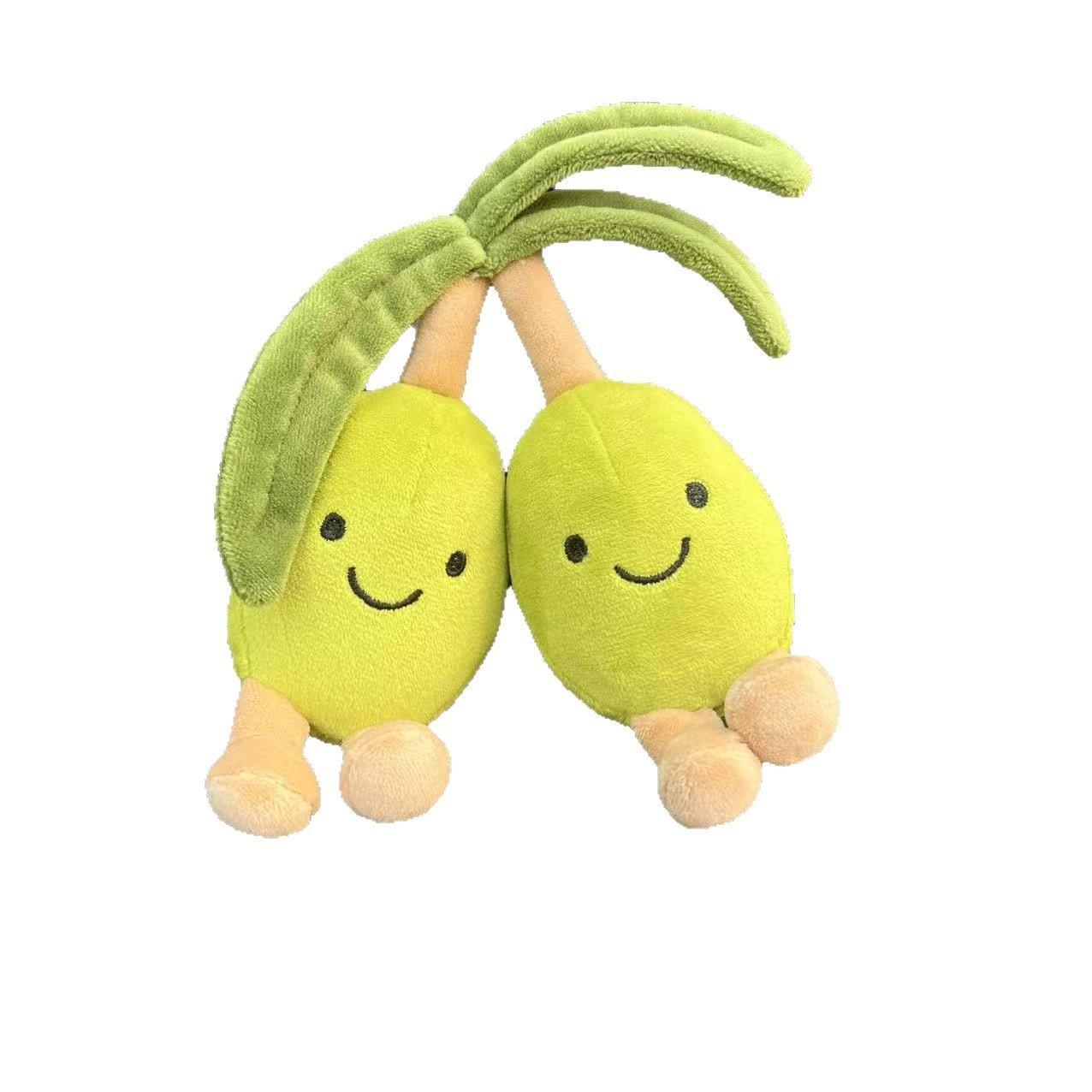 Süße grüne Olive Plüsch Puppe Obst Puppe Tasche Schlüsselanhänger Anhänger grün