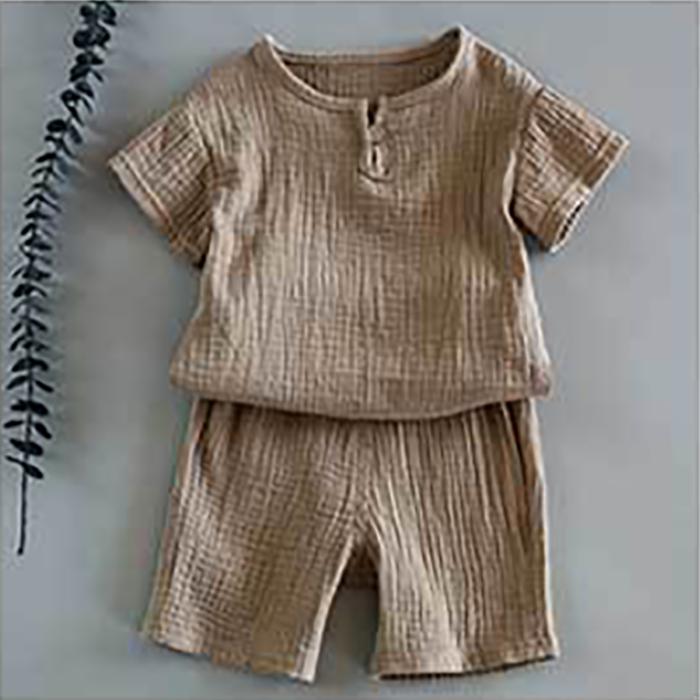 Baumwolle Baby Sets Freizeit Sport Mädchen Jungen T-shirt + Shorts Sets Kleinkind Kleidung Baby Junge Mädchen Kleidung 80 braun