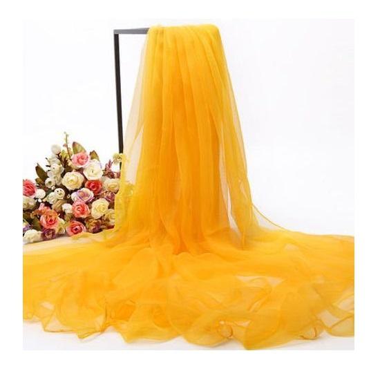 Extra großer Schal, einfarbiger Schal, Damenmode-Schal, Chiffon-Tanzschal, Sonnenschutz, Strandtuch, max. Größe ist 3*1,5m (±5-10cm Fehler) L: 1.75M * W: 0.7M cyber-gelbe