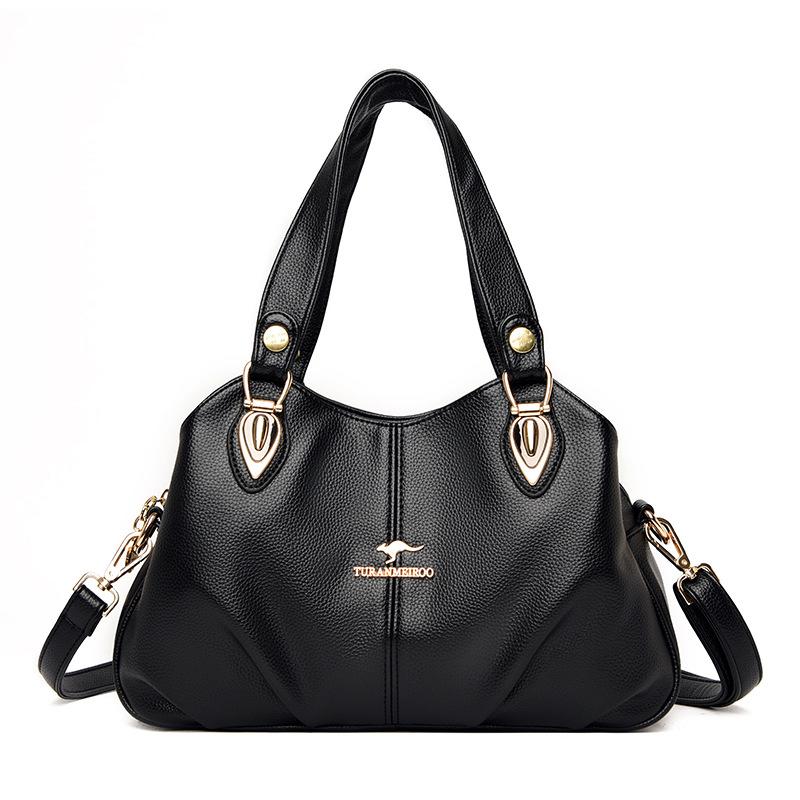 Handtasche Mode Damen Handtasche Hochwertige Rüschen Design Damen Schultertasche black