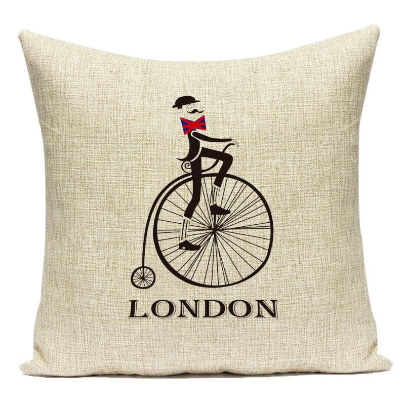 Britischer Stil London Bus Soldat Flagge Polyester Sofa Haus Kissenbezug Dekoration Retro Kissenbezug Wohnzimmer Dekoration Short plush 18*18(CM)-1Pcs