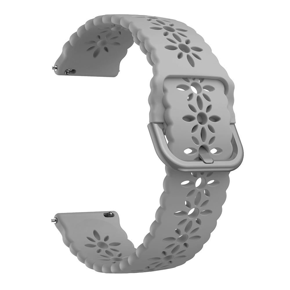 20 mm 22 mm florales Silikonarmband für Samsung Galaxy Watch 5/4/3 Active 2 Gear S2 S3 Smart Watch Band für Huawei Watch GT2 GT3 42 mm 46 mm/Amazfit GTR 20mm Universal licht grau