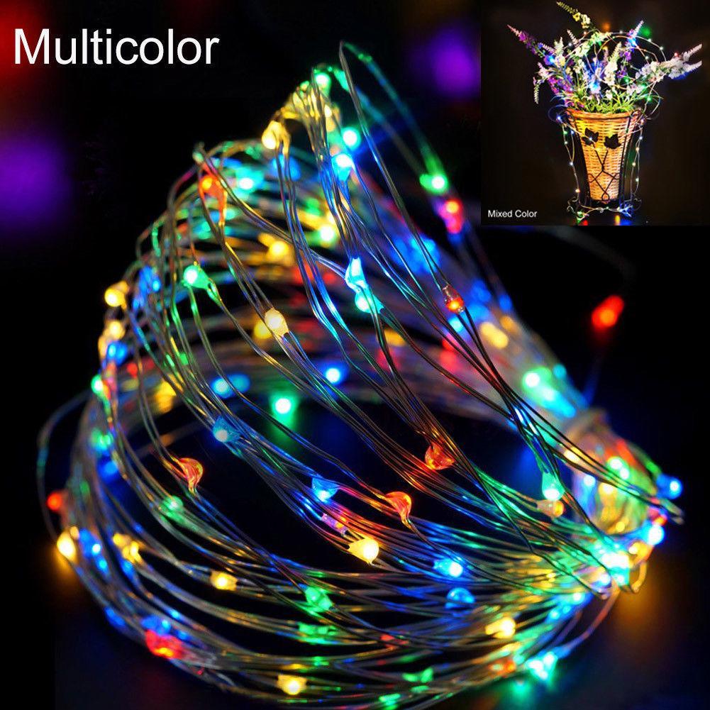 1-10M LED Lichterketten Kupferdraht Fee Lichterkette Weihnachtsgirlande Zimmer Schlafzimmer Innen Hochzeit Dekoration Lichter 10m bunt