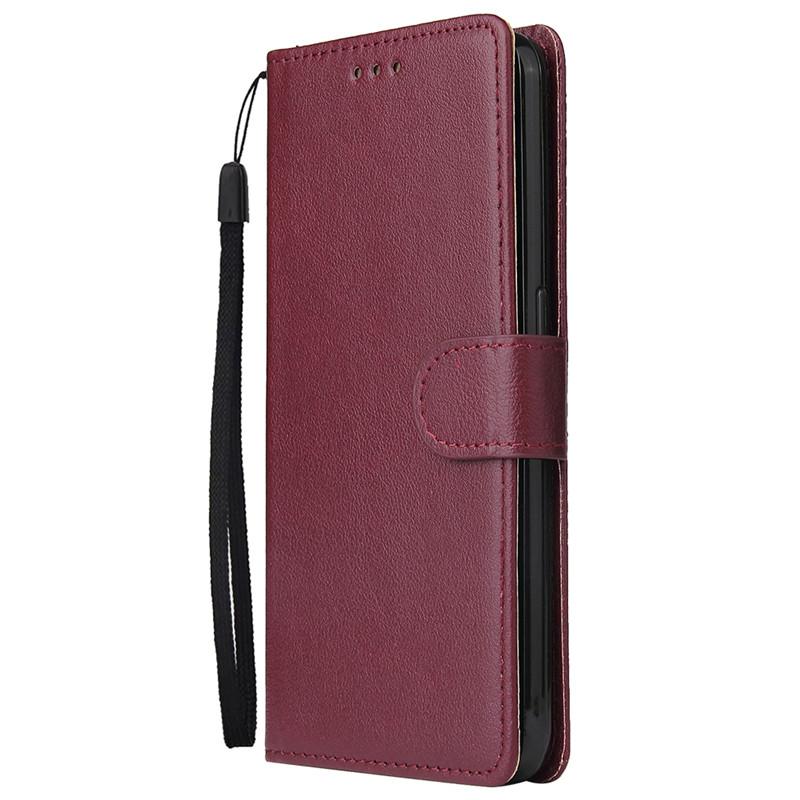Huawei P Smart 2019 Hülle Leder Magnetischer Klappständer Handyhülle für Fundas Huawei P Smart 2019 Cover Psmart Plus 2019 Coque P Smart 2018 wein rot