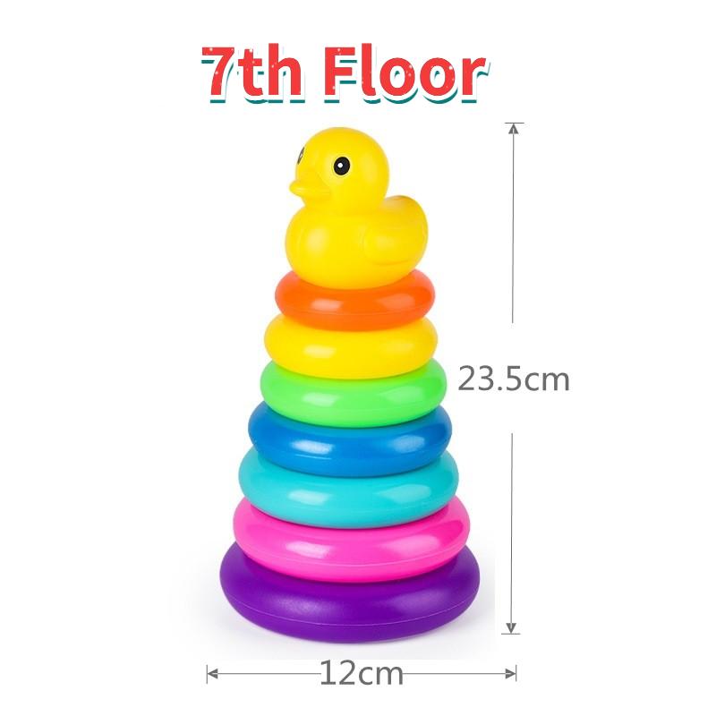 Stapelring Tier Regenbogen Stapelring Turm Hefter Kinderspielzeug Montessori-Spielzeug Frühe Bildung Lehrmittel Babyspielzeug Geschenke 7th Floor
