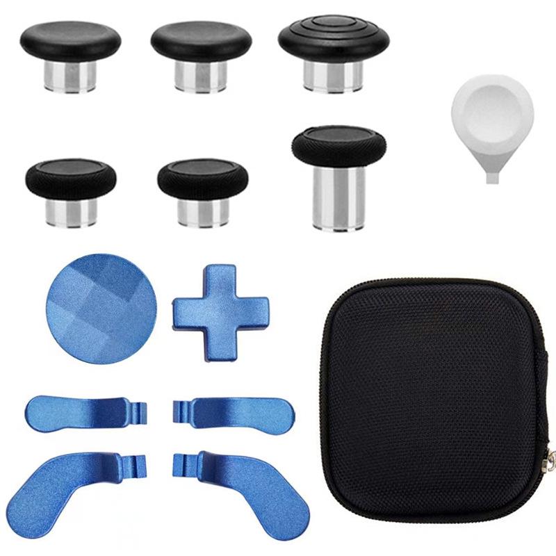 Für Xbox One Elite Series 2 Controller Zubehörset Metall D-Pad Trigger Paddles Reparatursatz Gamepad Daumenstick Griffe blau