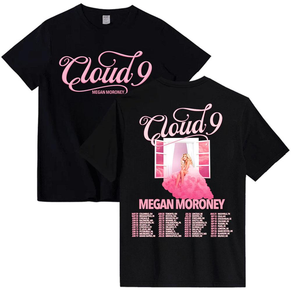 Das Cloud 9 Tour 2026 T-Shirt Megan Moroney Grafikdruck T-Shirts Sommer Rundhals Kurz Herren T-Shirts Unisex Streetwear Merch Sommer Outfits Lustige Shirts L bunt