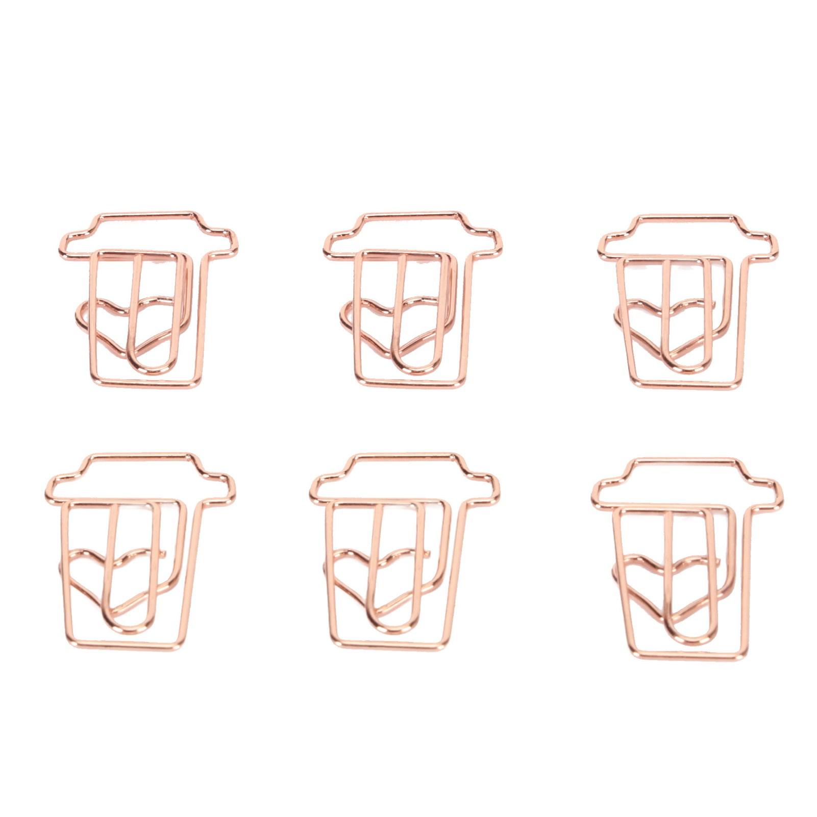 100 Stück Büroklammern Innovativ Niedlich Rosen Kaffeetasse Form Wiederverwendbare Mini Metall Büroklammern für Büro