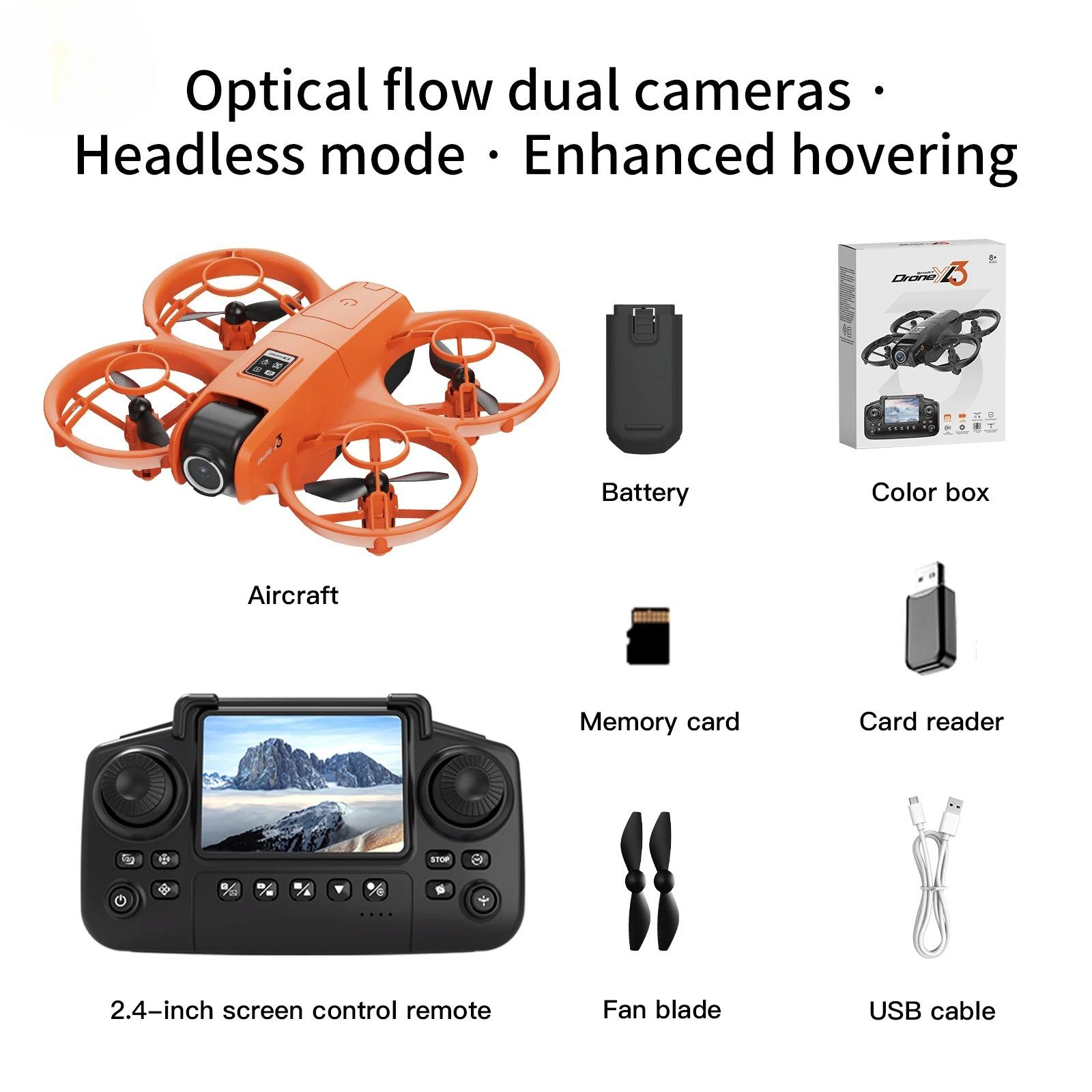 2026 Neue Originale YL3 Drohne Professionelle 8K Kamera mit 5G WiFi FPV UAV Bildschirm Fernbedienung und Hindernisvermeidung Quadcopter 3 batteries orange