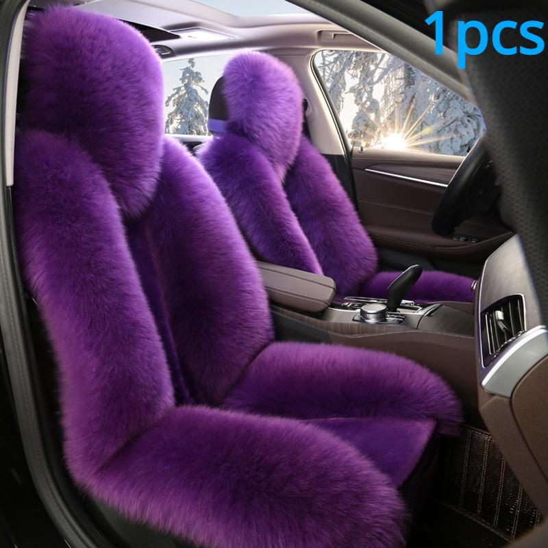 1PC Schaffell Fell Auto Abdeckung Universal Wolle Auto Kissen Vorne Auto Sitz Abdeckung Auto Zubehör Auto Auto-styling auto Innen Weihnachten Geschenk Seat cushion sets of violett